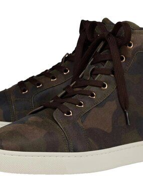 Christian Louboutin Mens Louis Flat Crosta Camouflage High Top Sneaker 43